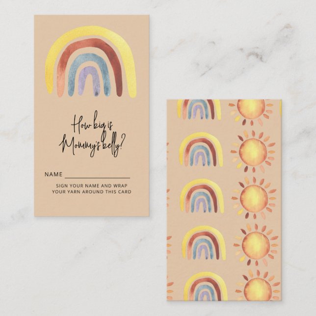 Boho rainbow how big is mummy's belly enclosure card (Front/Back)
