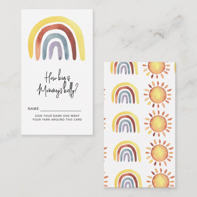 Boho rainbow how big is mummy's belly enclosure card (Front/Back)