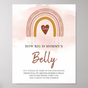Boho Rainbow How Big Is Mummy's Belly Game Sign