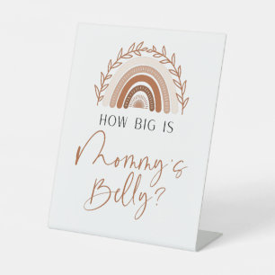 Boho Rainbow How Big is Mummy's Belly Sign