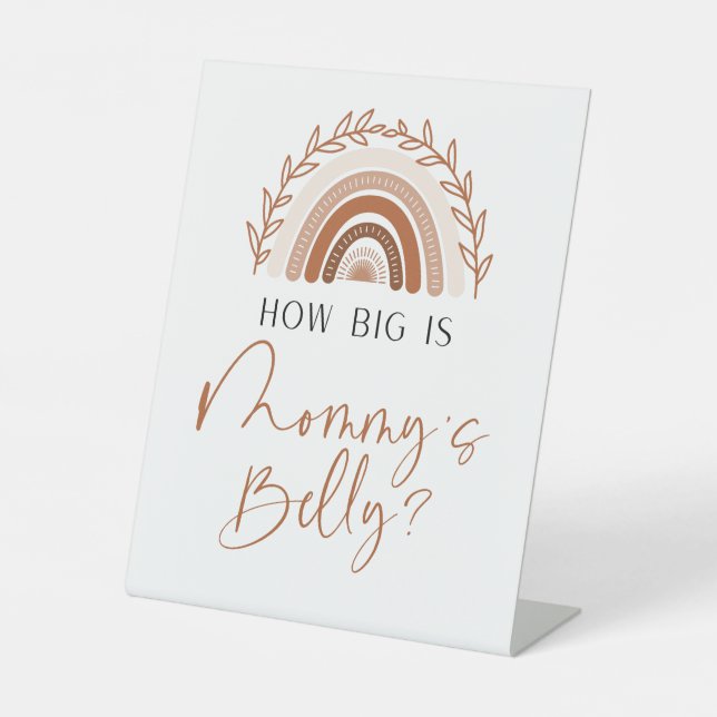 Boho Rainbow How Big is Mummy's Belly Sign (Front)