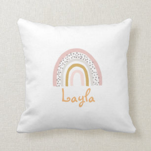 Boho Rainbow in pink pastels Cushion