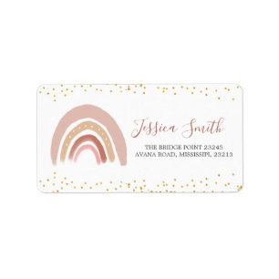 Boho Rainbow Isn't She Onederful Birthday Address Label