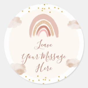 Boho Rainbow Isn't She Onederful Love Your Message Classic Round Sticker
