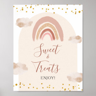 Boho Rainbow Isn't She Onederful Sweet & Treats Poster