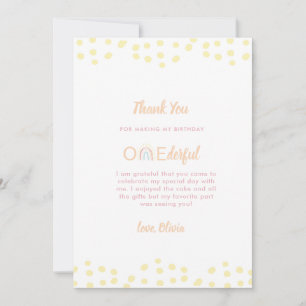 Boho Rainbow Isn't She Onederful Thank You Card