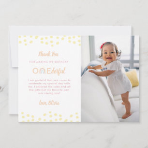 Boho Rainbow Isn't She Onederful Thank You Card