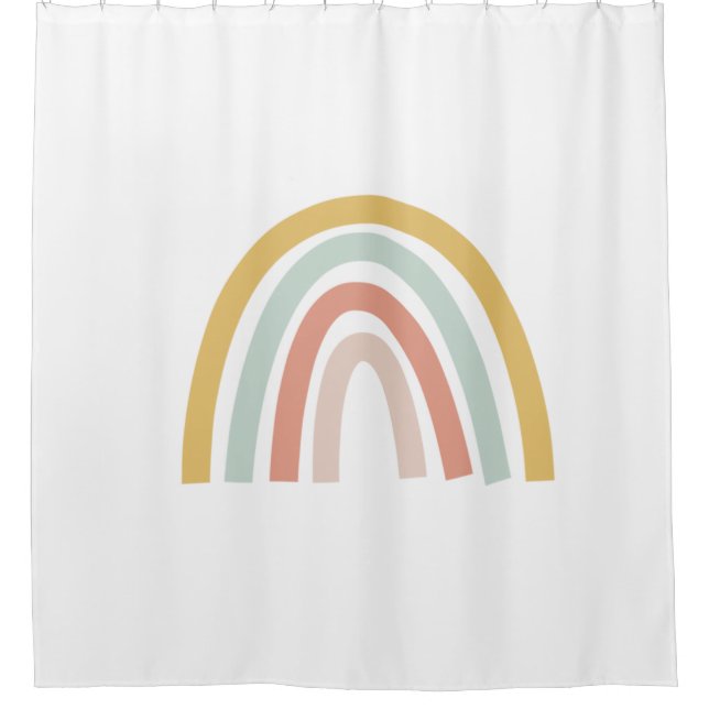 Boho Rainbow Kids Personalised Shower Curtain (Front)