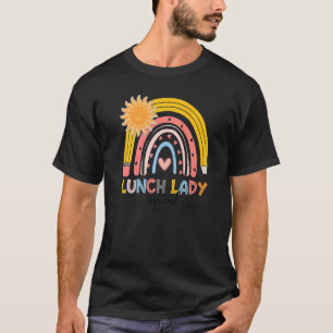 Boho Rainbow Lunch Lady Squad First Day Of School T-Shirt