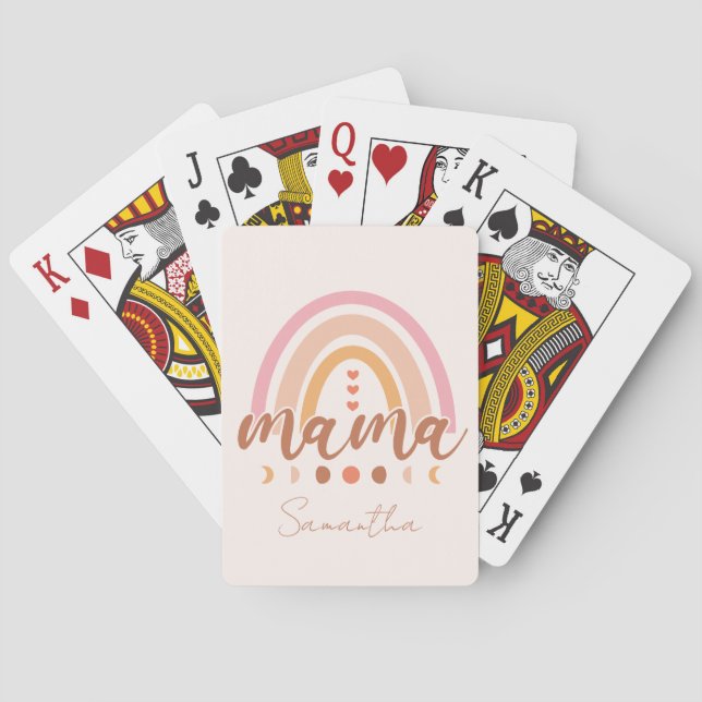 Boho Rainbow Mama Playing Cards (Back)