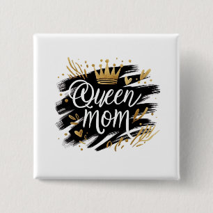 Boho Rainbow Mama - Warm Earthy Tones Design 15 Cm Square Badge