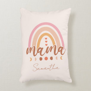 Boho Rainbow Mama with Moon Phases Decorative Cushion