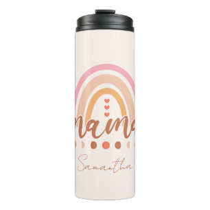 Boho Rainbow Mama with Moon Phases Thermal Tumbler