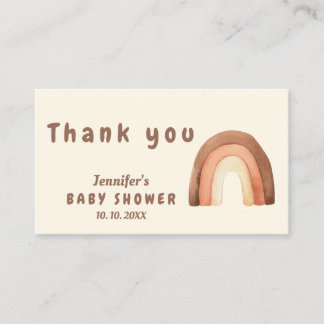 Boho rainbow minimalism baby shower Thank you  Enclosure Card