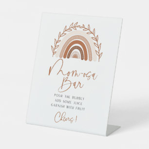 Boho Rainbow Momosa Bar Sign, Earthy Tones Sign