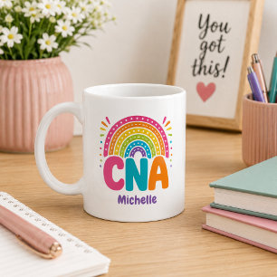 Boho Rainbow Monogram CNA Coffee Mug