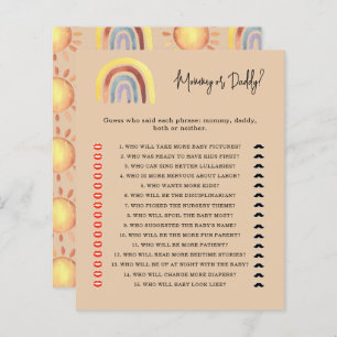 Boho Rainbow mummy or daddy baby shower game