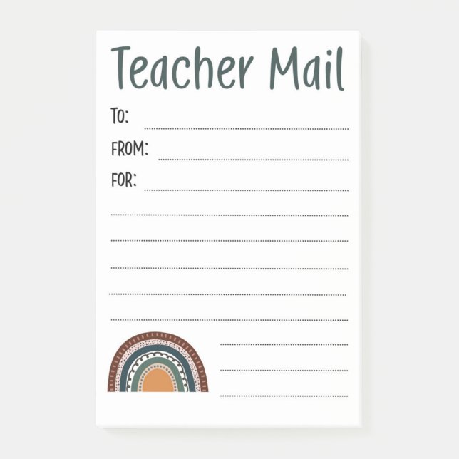 Boho Rainbow Notes from Teacher (Front)
