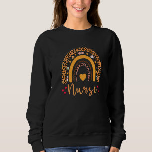 Boho Rainbow Nurse School Nurse Boho Leopard Rainb Sweatshirt