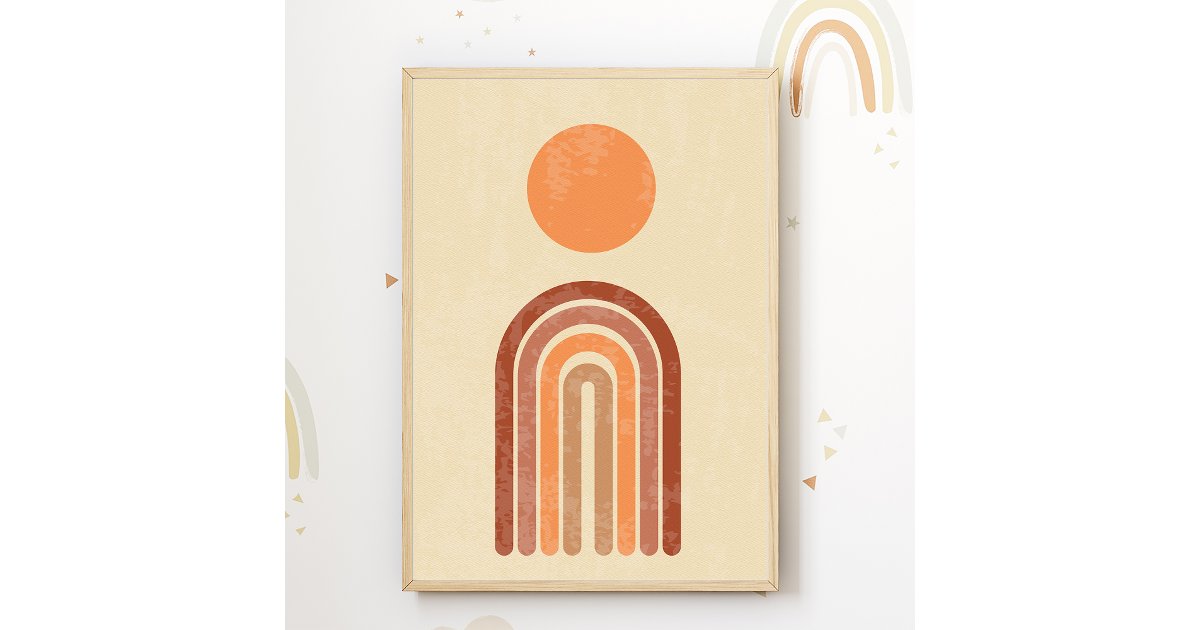 Boho Rainbow Nursery Print Kids Room Poster Decor | Zazzle