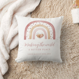 Boho Rainbow Nursery Throw Pillow