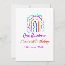 Boho Rainbow one birthday kids bright retro bold
