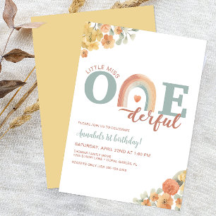 Boho Rainbow Onederful Birthday  Invitation