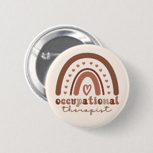 Boho Rainbow OT Occupational Therapist Gifts 6 Cm Round Badge