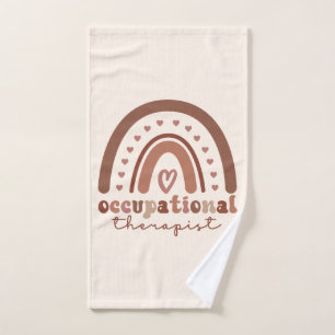 Boho Rainbow OT Occupational Therapist Gifts Hand Towel