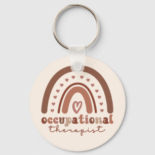 Boho Rainbow OT Occupational Therapist Gifts Key Ring