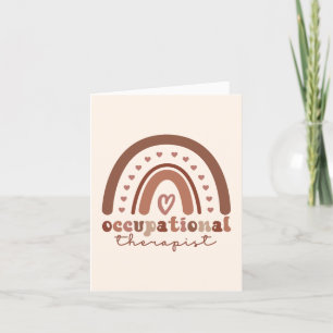 Boho Rainbow OT Occupational Therapist Thank You Card