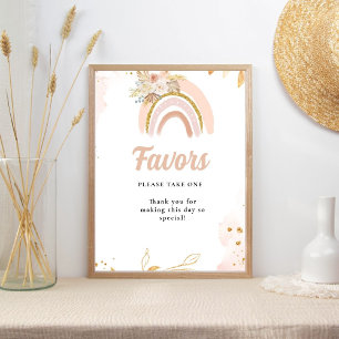 Boho rainbow pampas Gras baby shower  Sign