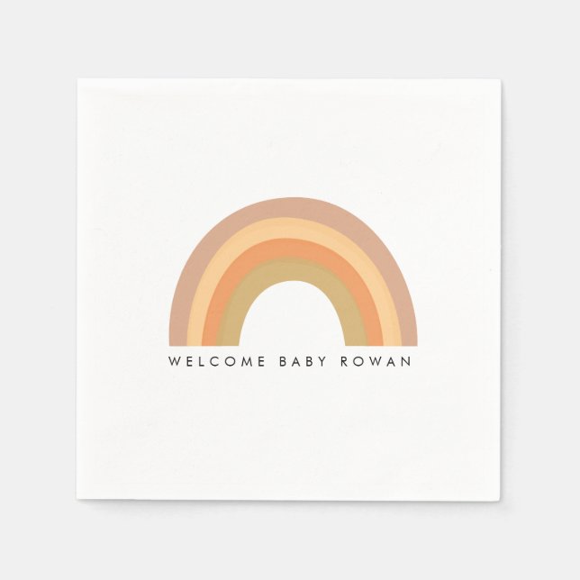 Boho Rainbow party or baby shower plate Napkin (Front)