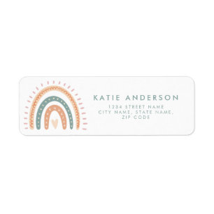 Boho Rainbow Pastel Return Address