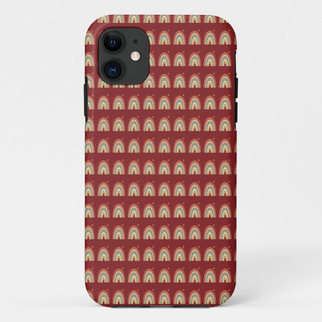 Boho Rainbow Pattern Neck Tie Case-Mate iPhone Case (Back)
