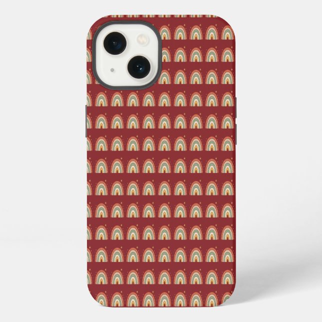 Boho Rainbow Pattern Neck Tie iPhone Case (Back)
