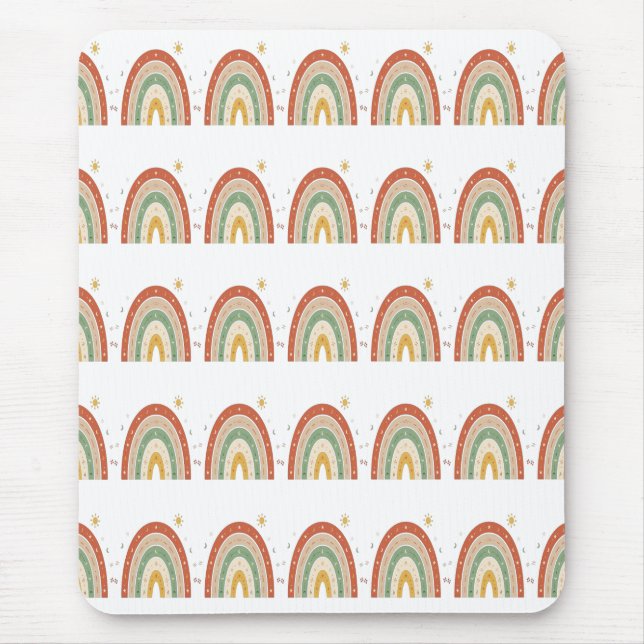 Boho Rainbow Pattern Neck Tie Mouse Mat (Front)