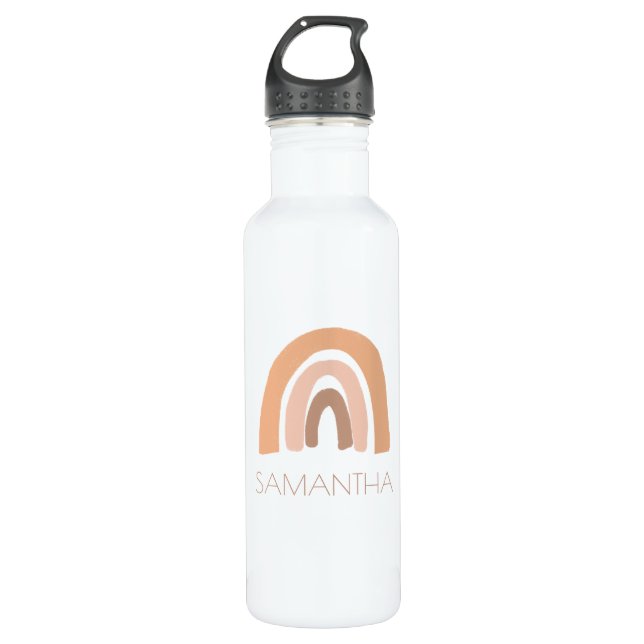 boho rainbow personalised kids 710 ml water bottle (Front)