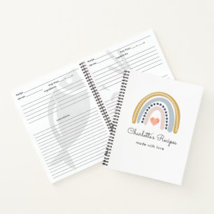 Boho Rainbow Personalised Recipe Notebook