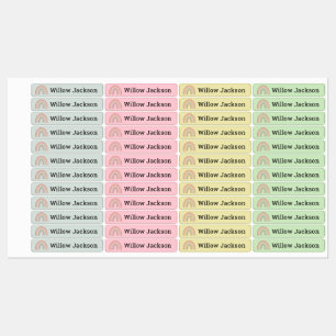 Boho Rainbow Personalized School Name Labels