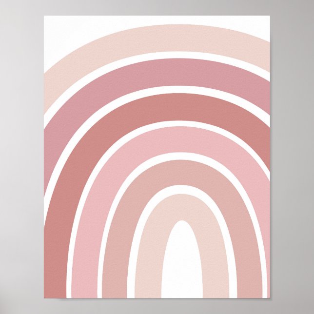 Boho Rainbow Pink Girls Room Poster (Front)