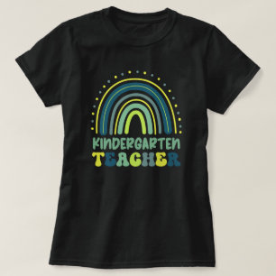 Boho Rainbow Preschool teacher green blue T-Shirt
