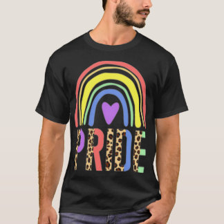 Boho Rainbow Pride Subtle LGBT Cute Heart Flag Equ T-Shirt