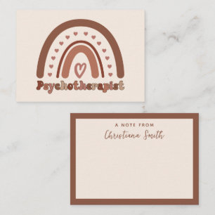 Boho Rainbow Psychotherapist Therapist Card