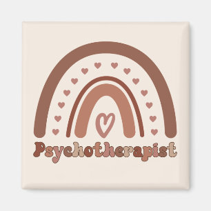 Boho Rainbow Psychotherapist Therapist Magnet