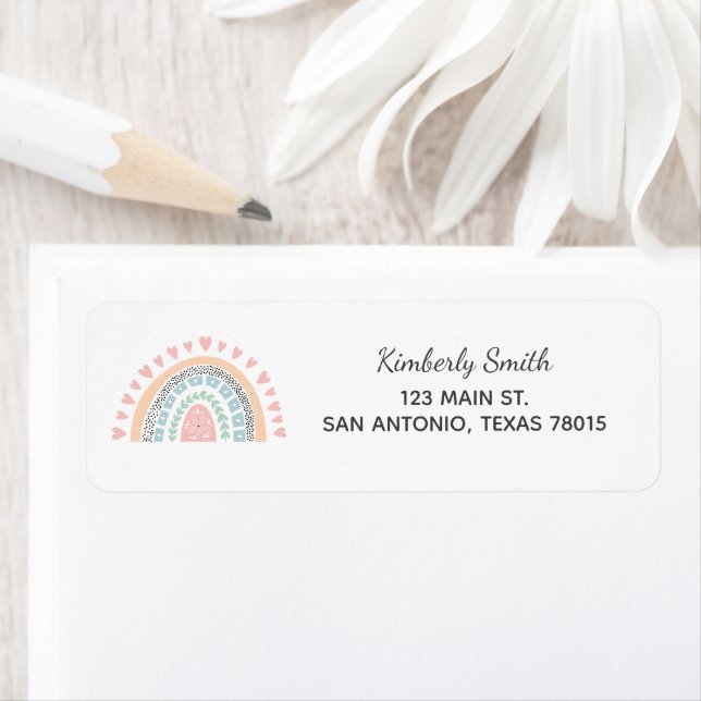 Boho Rainbow Return Address Label (Insitu)