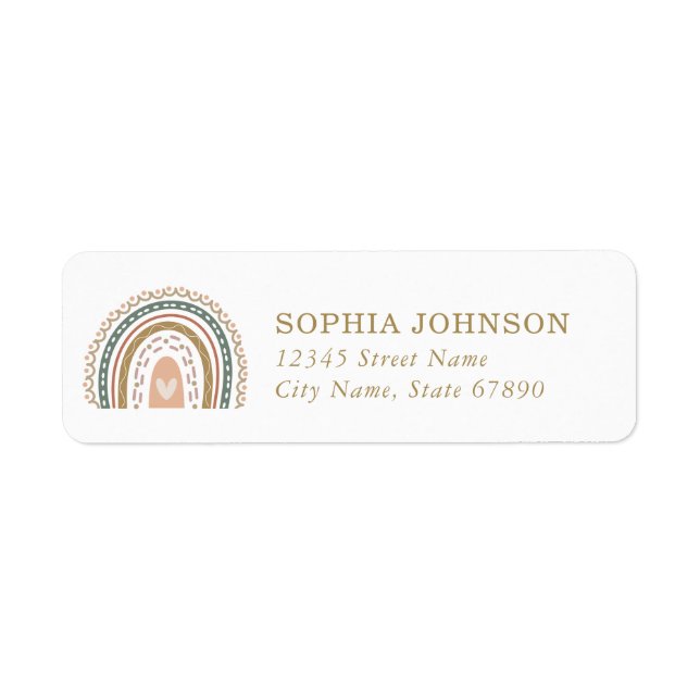 Boho Rainbow Return Address Labels (Front)