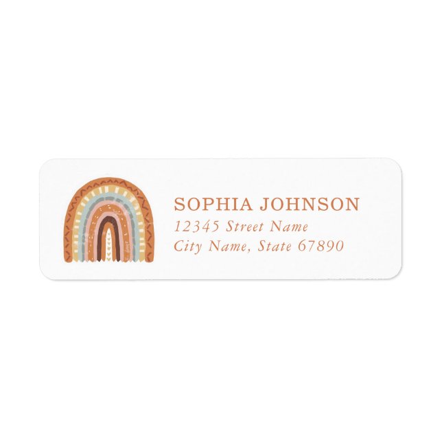 Boho Rainbow Return Address Labels (Front)