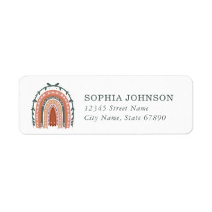 Boho Rainbow Return Address Labels