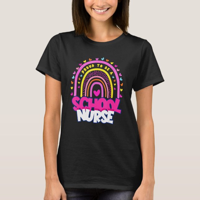 Boho Rainbow Rn Licensed Nurse  Proud To Be A Scho T-Shirt (Front)